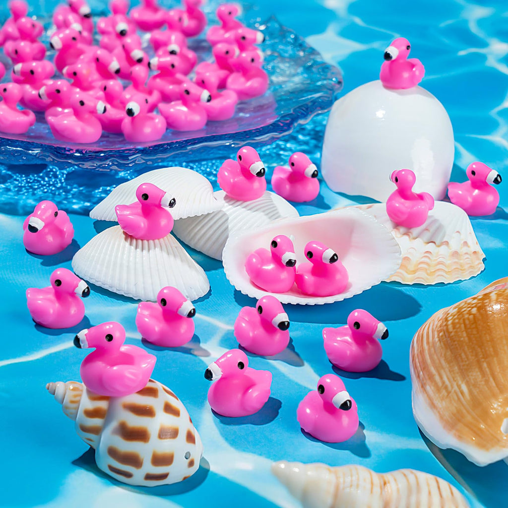 HFAYDZSW 100Pcs Mini Resin Flamingo Figurines – Cake Topper & DIY Decor Set