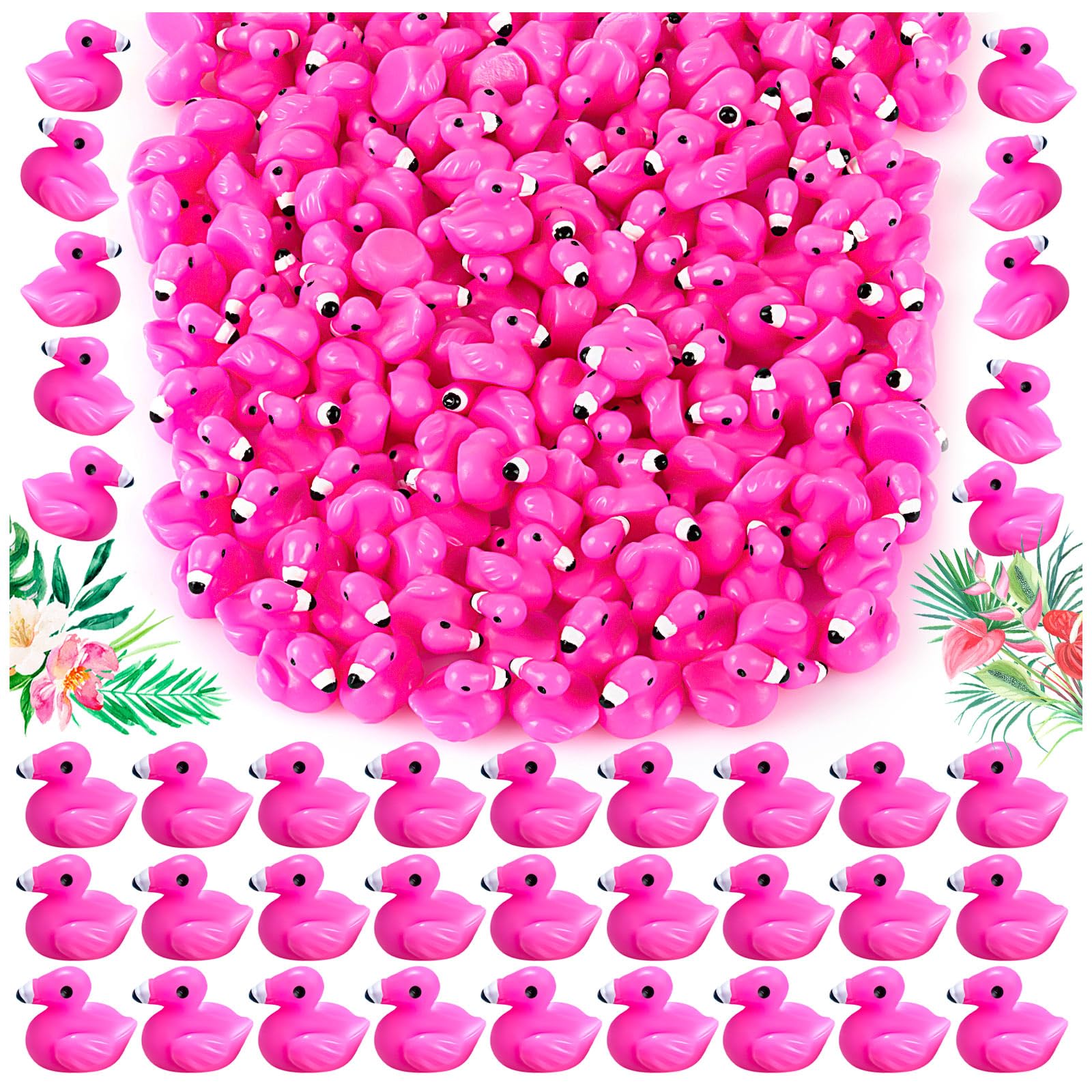 HFAYDZSW 100Pcs Mini Resin Flamingo Figurines – Cake Topper & DIY Decor Set