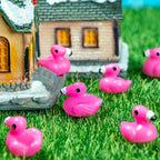 HFAYDZSW 100Pcs Mini Resin Flamingo Figurines – Cake Topper & DIY Decor Set