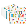 HFBOBP 50PCS Happy Birthday Paper Napkins – 13 x 13 Inches, Colorful Dots, Disposable Party Decor