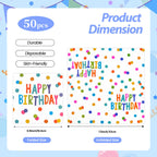 HFBOBP 50PCS Happy Birthday Paper Napkins – 13 x 13 Inches, Colorful Dots, Disposable Party Decor