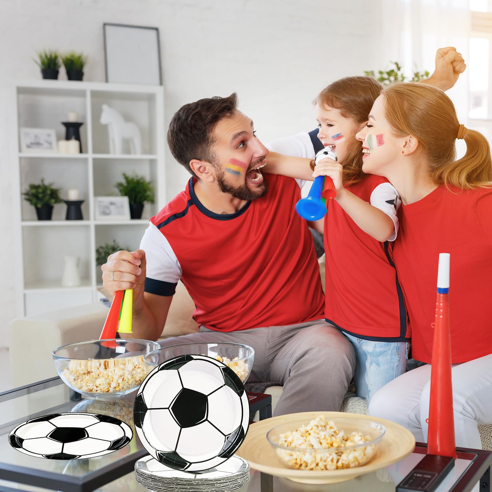 HFBOBP 50PCS Soccer Plates & Napkins Party Decorations – 7-inch Disposable Tableware Set