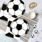 HFBOBP 50PCS Soccer Plates & Napkins Party Decorations – 7-inch Disposable Tableware Set