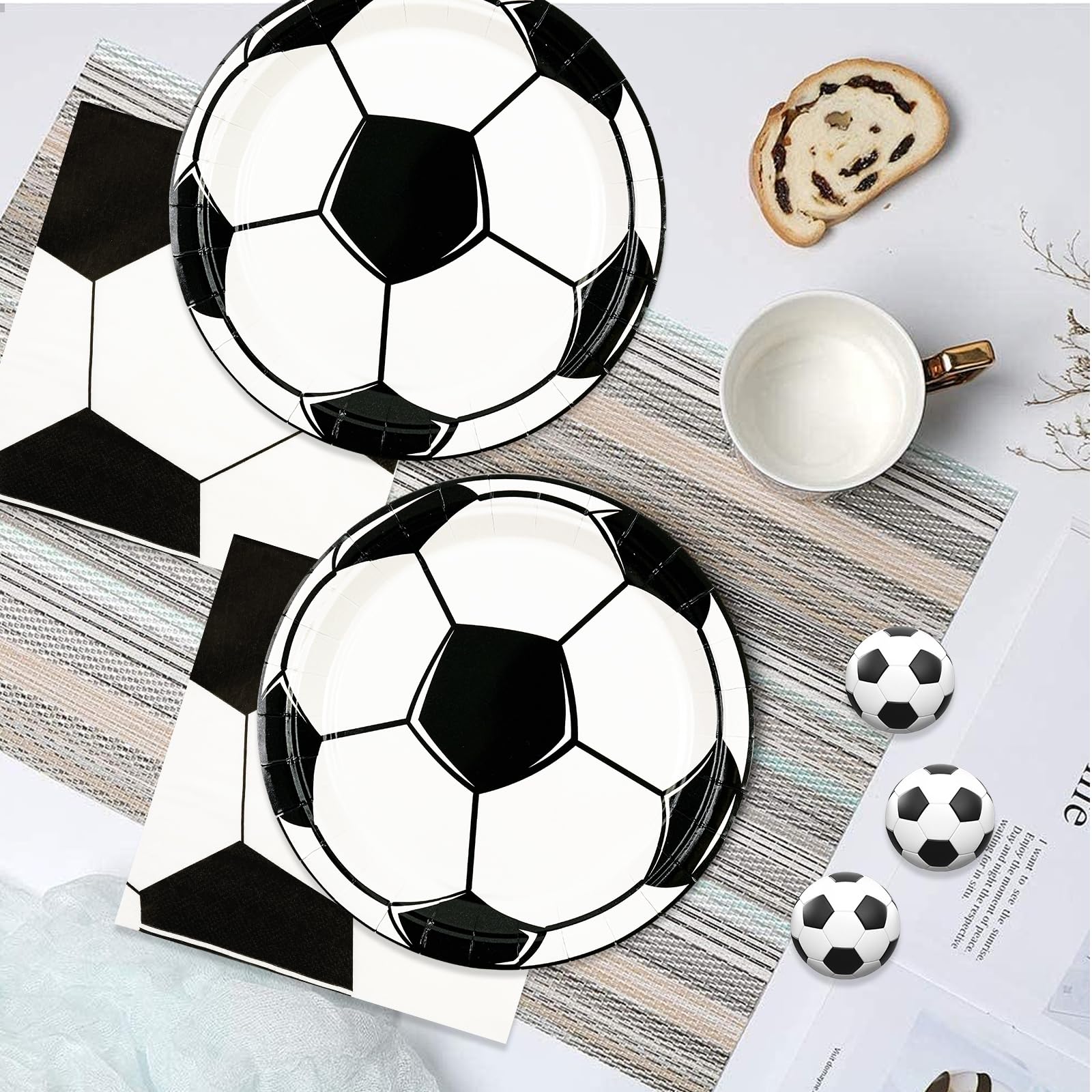 HFBOBP 50PCS Soccer Plates & Napkins Party Decorations – 7-inch Disposable Tableware Set