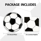 HFBOBP 50PCS Soccer Plates & Napkins Party Decorations – 7-inch Disposable Tableware Set