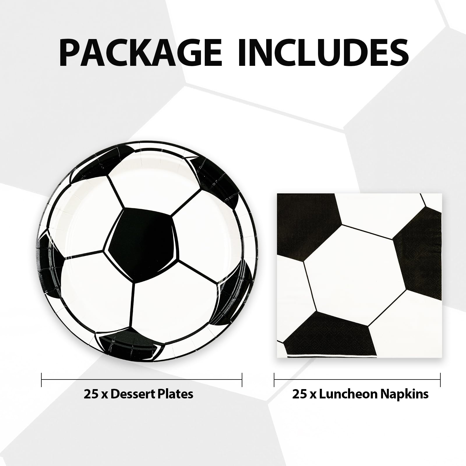HFBOBP 50PCS Soccer Plates & Napkins Party Decorations – 7-inch Disposable Tableware Set