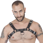 Titus H-Front Leather Chest Harness | Black