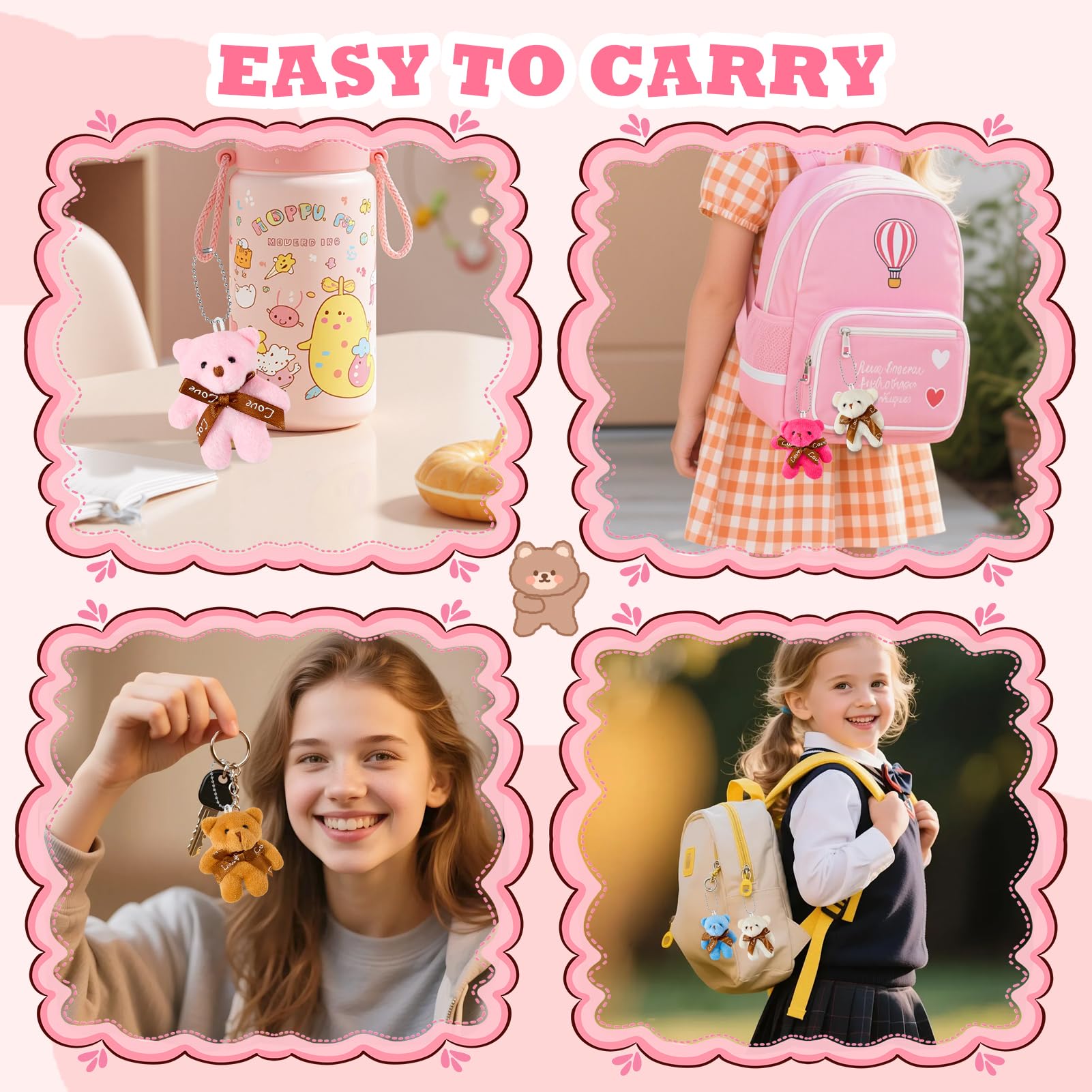 HIKISS 28-Pack Valentine Cards with Mini Plush Bears – Classroom Gifts & Party Favors