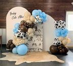 HILAVO Cow Print Balloons – 12 Inch Set in Light Blue, Brown, and Cow Sand for Western Party Decor
