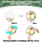 HILAVO Sage Green Balloons Set – 60Pcs 12inch Latex Balloons with Gold Confetti for Jungle Safari and Baby Shower