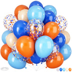 HILAVO 60pcs Blue & Orange Balloons - 12in Confetti Balloons for Space Theme Parties