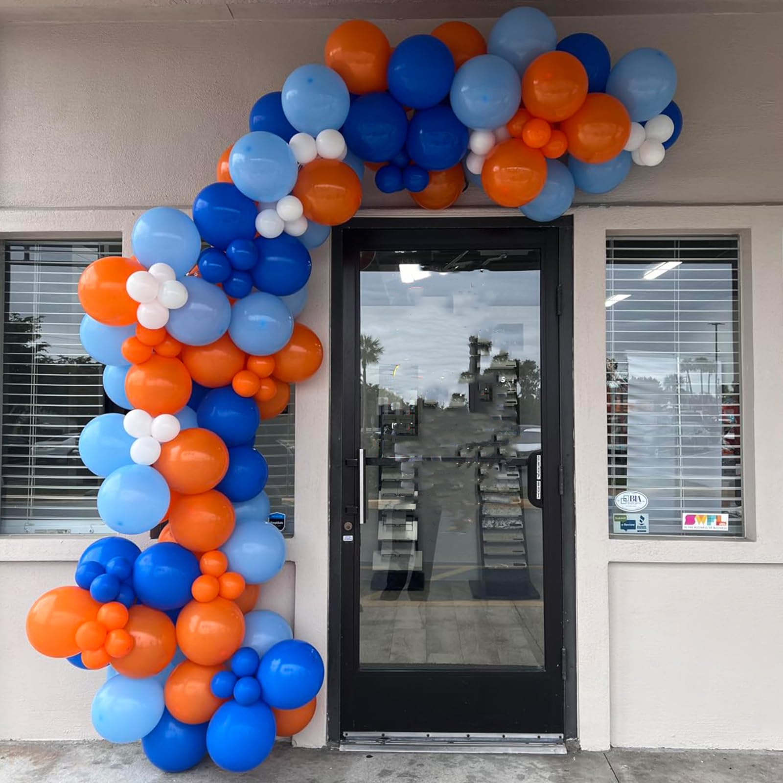 HILAVO 60pcs Blue & Orange Balloons - 12in Confetti Balloons for Space Theme Parties