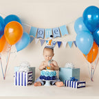 HILAVO 60pcs Blue & Orange Balloons - 12in Confetti Balloons for Space Theme Parties