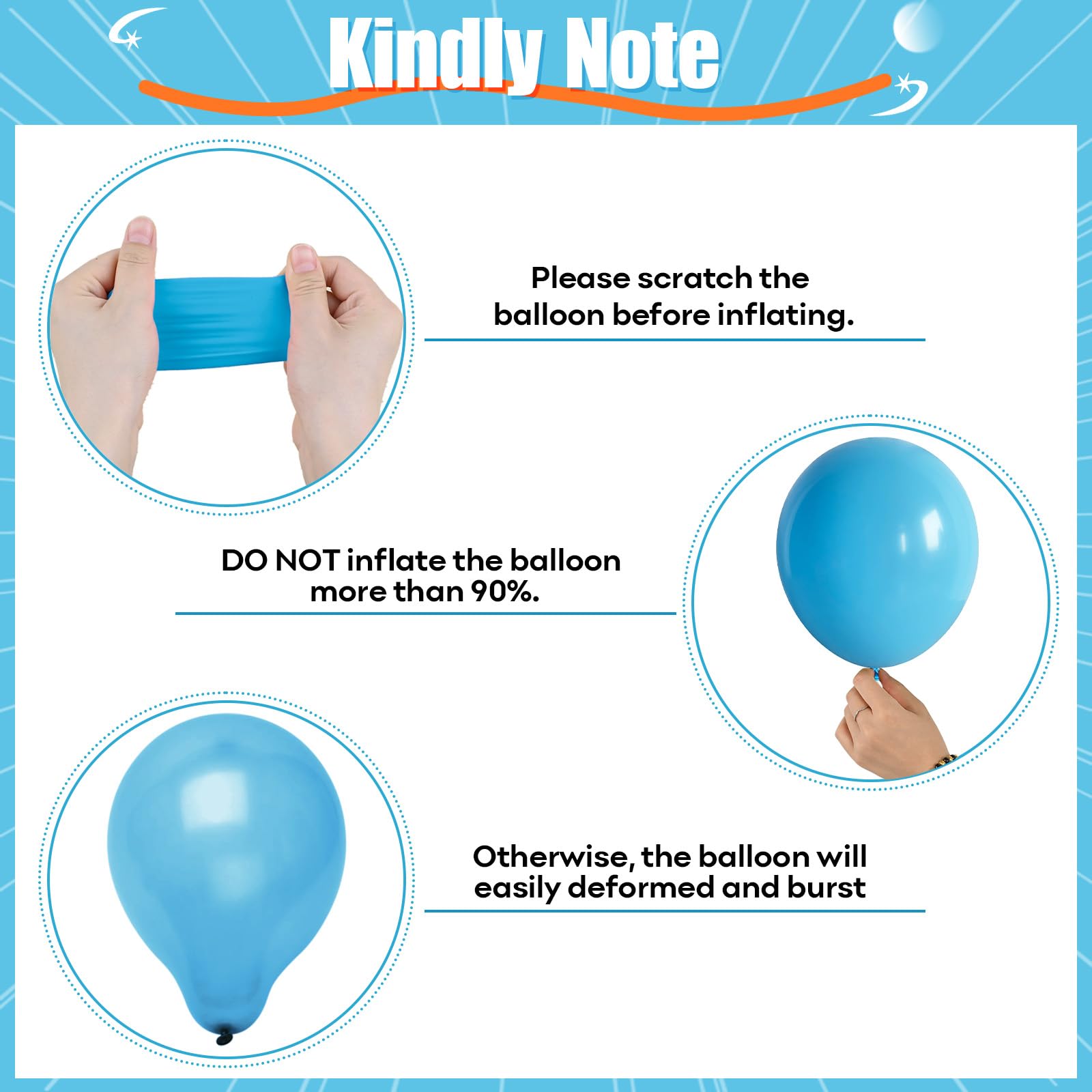 HILAVO 60pcs Blue & Orange Balloons - 12in Confetti Balloons for Space Theme Parties