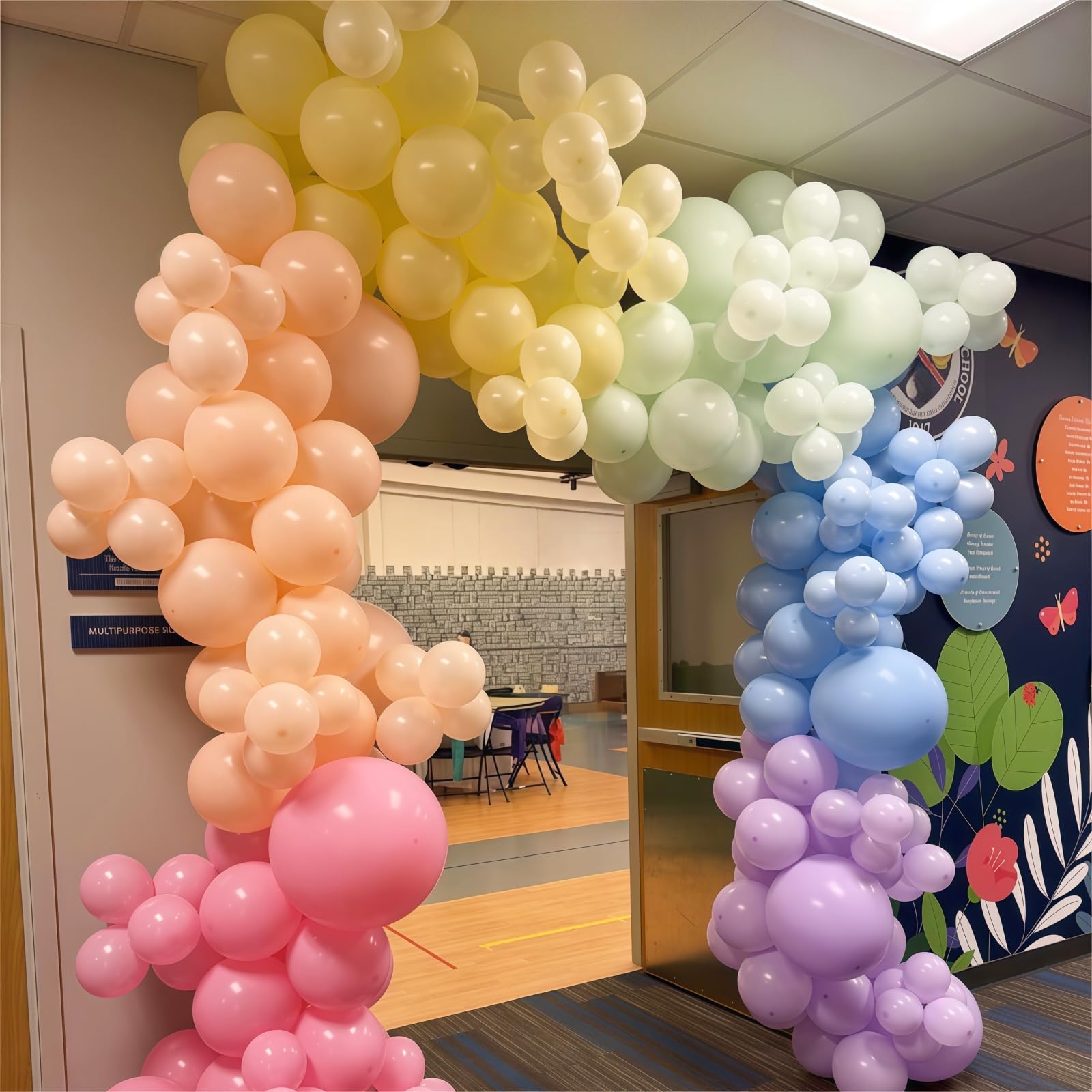 HILAVO Pastel Rainbow Balloons - 60Pcs 12in Multicolor Latex Balloons for Weddings, Parties & Baby Showers