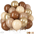 HILAVO Brown Gold Balloons - 12-Inch Double-Stuffed Brown Gold & Cream Beige Set for Neutral Baby Shower, Boho Wedding & Birthday Party
