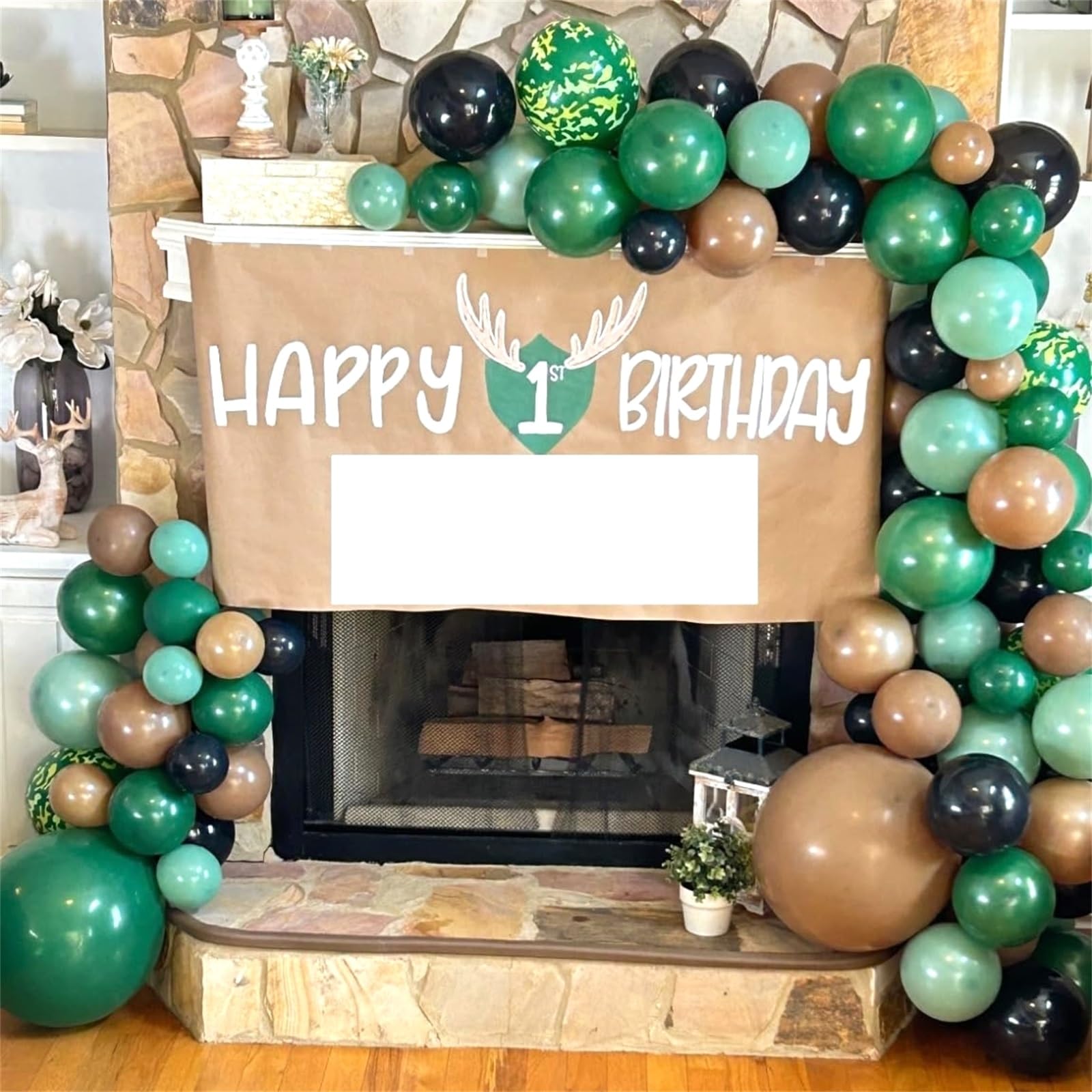HILAVO Green & Brown Army Balloons Set — 12in Camouflage Latex Decor