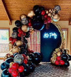 HILAVO 60-Piece Red, Black & Gold Balloons – 12" Casino Theme Party Decorations
