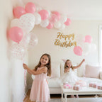HILAVO Pink Bow Balloons – 12 Inch Pastel Pink with White & Transparent Bow Prints