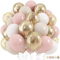 HILAVO Dusty Pink & Gold Balloons Set – 60pc Boho Latex Party Decor