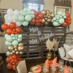 HILAVO Fall Balloons Set – 12in Latex Decor (Terracotta Rust, Dusty Green, Metallic Gold, White)
