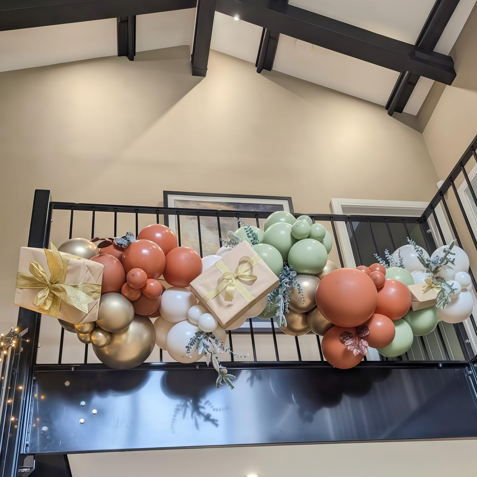 HILAVO Fall Balloons Set – 12in Latex Decor (Terracotta Rust, Dusty Green, Metallic Gold, White)