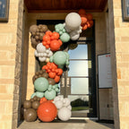 HILAVO Fall Balloons Set – 12in Latex Decor (Terracotta Rust, Dusty Green, Metallic Gold, White)