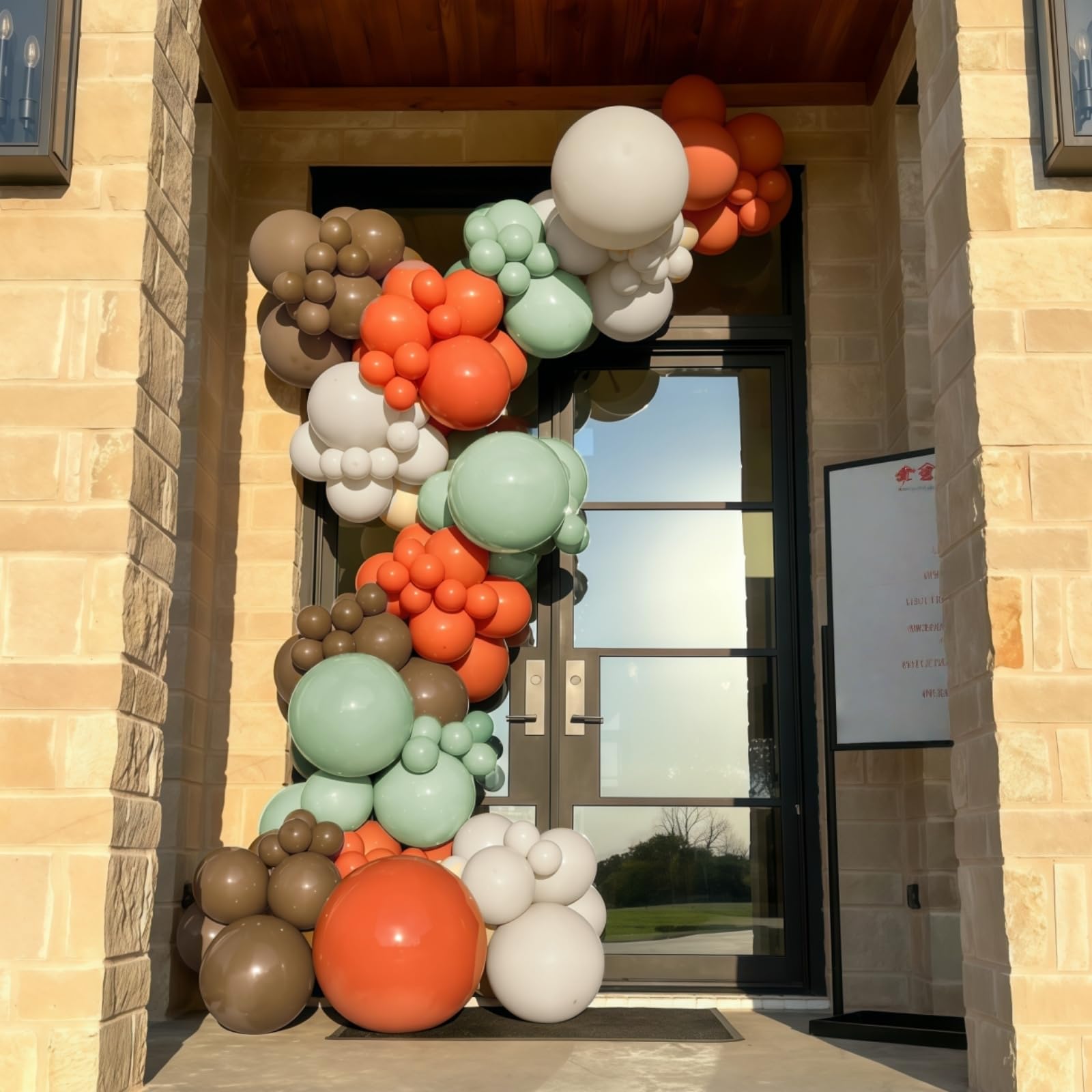 HILAVO Fall Balloons Set – 12in Latex Decor (Terracotta Rust, Dusty Green, Metallic Gold, White)