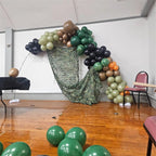 HILAVO Green & Brown Army Balloons Set — 12in Camouflage Latex Decor