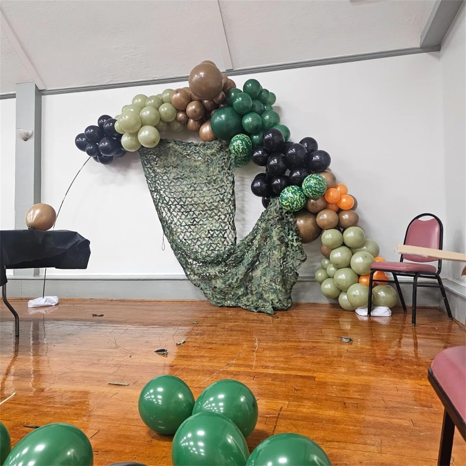 HILAVO Green & Brown Army Balloons Set — 12in Camouflage Latex Decor