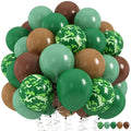HILAVO Green & Brown Army Balloons Set — 12in Camouflage Latex Decor