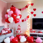 Hilavo Heart Balloons Set – Red Pink White Latex Heart Balloons 10 Inch (30 Count)