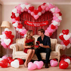 Hilavo Heart Balloons Set – Red Pink White Latex Heart Balloons 10 Inch (30 Count)