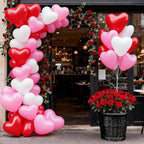 Hilavo Heart Balloons Set – Red Pink White Latex Heart Balloons 10 Inch (30 Count)