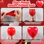 Hilavo Heart Balloons Set – Red Pink White Latex Heart Balloons 10 Inch (30 Count)