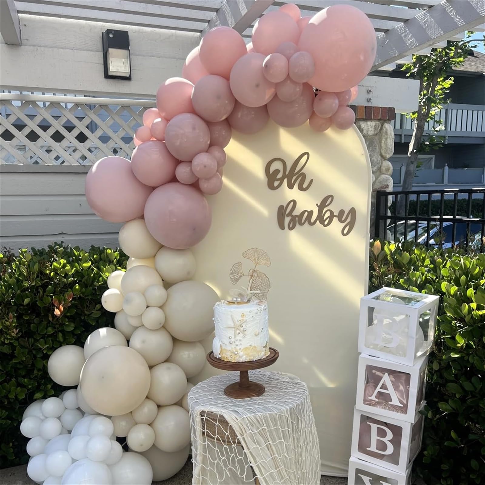 HILAVO Dusty Pink & Gold Balloons Set – 60pc Boho Latex Party Decor