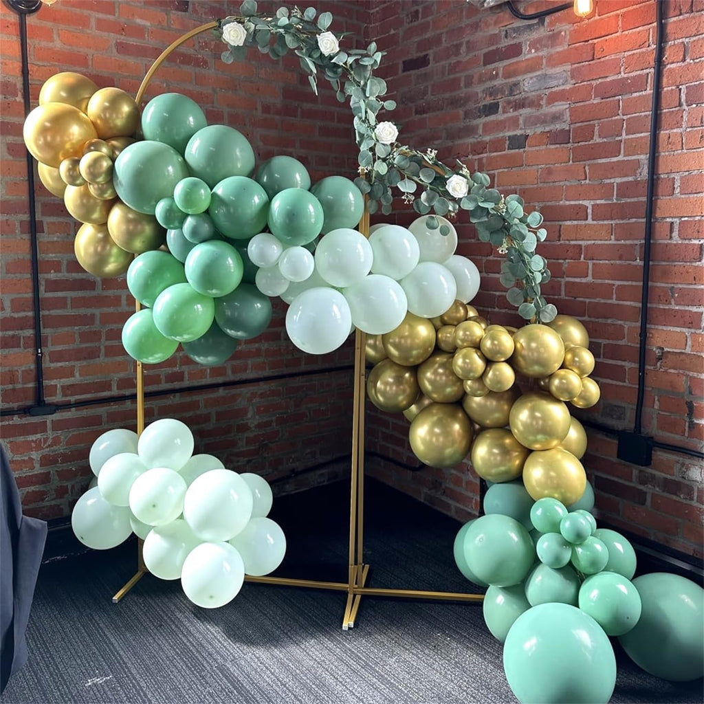 HILAVO Sage Green Balloons Set – 60Pcs 12inch Latex Balloons with Gold Confetti for Jungle Safari and Baby Shower