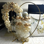 Hilavo Beige & Champagne Gold Balloon Set – 60 Pcs, 12-Inch Nude Cream & Confetti Latex Balloons for Parties