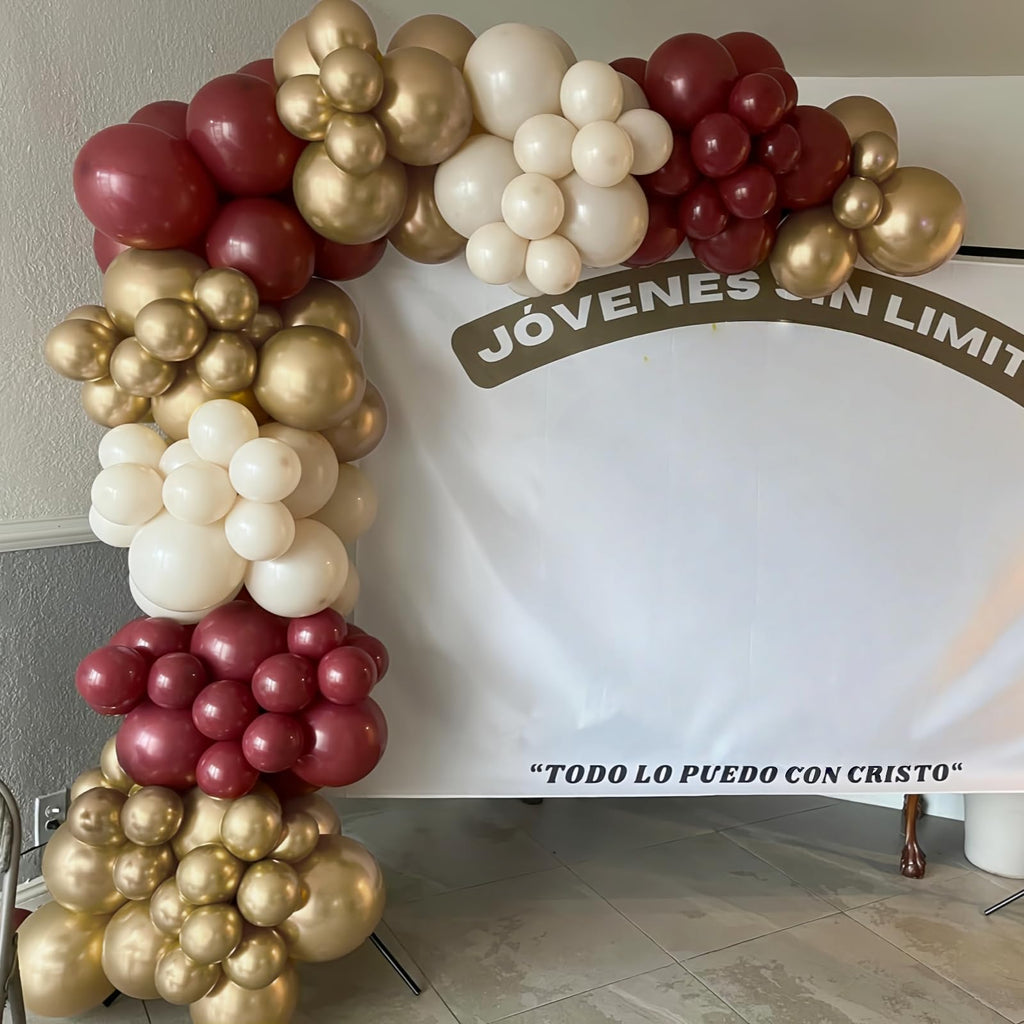 HILAVO Burgundy and Gold Balloons – 60Pcs Latex Balloon Set for Birthday, Wedding, Graduation, Bridal Shower