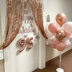 HILAVO Dusty Pink Balloon Set – 60Pcs 12 Inch Latex Balloons with Rose Gold Confetti