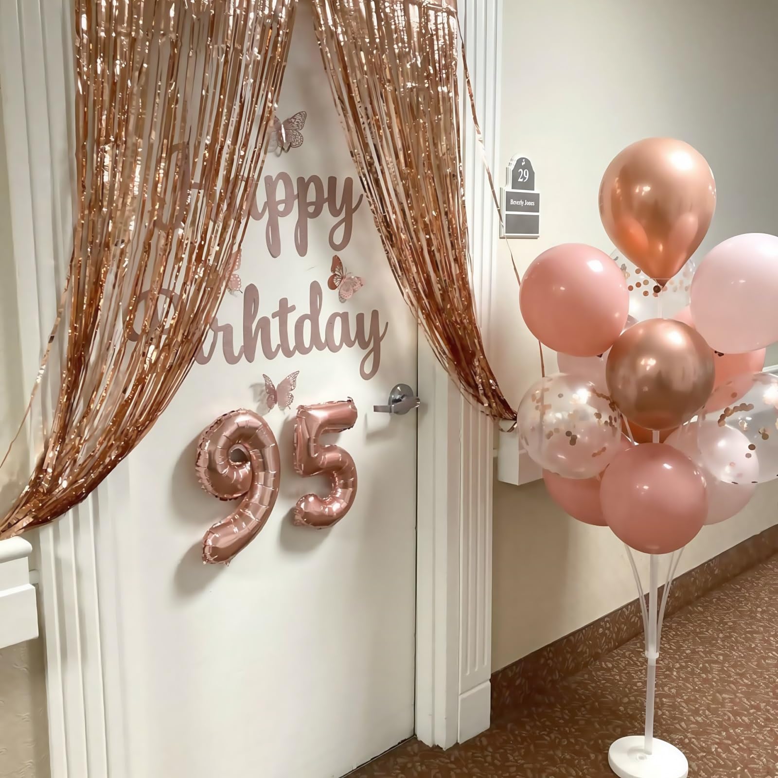 HILAVO Dusty Pink Balloon Set – 60Pcs 12 Inch Latex Balloons with Rose Gold Confetti