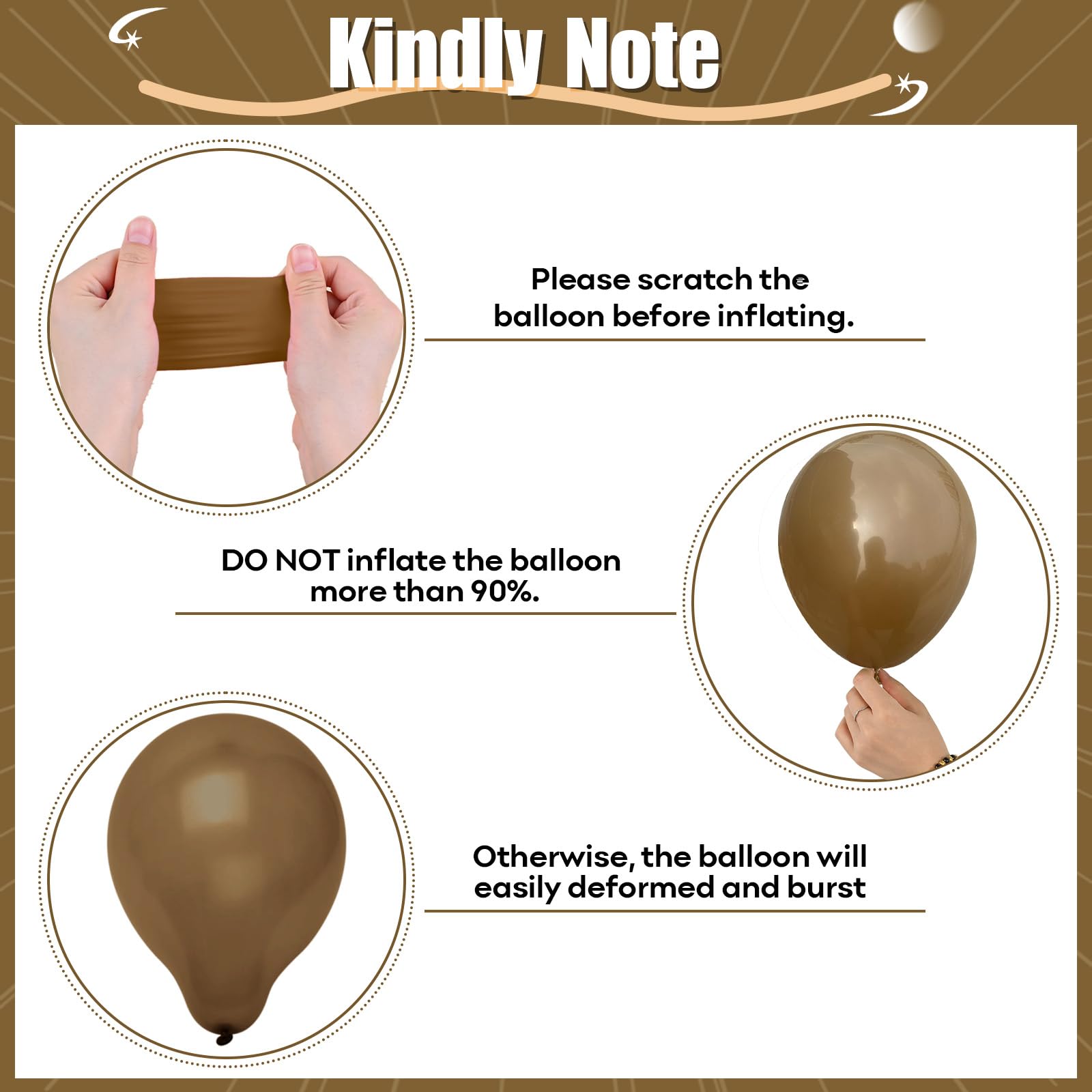 HILAVO Brown Gold Balloons - 12-Inch Double-Stuffed Brown Gold & Cream Beige Set for Neutral Baby Shower, Boho Wedding & Birthday Party