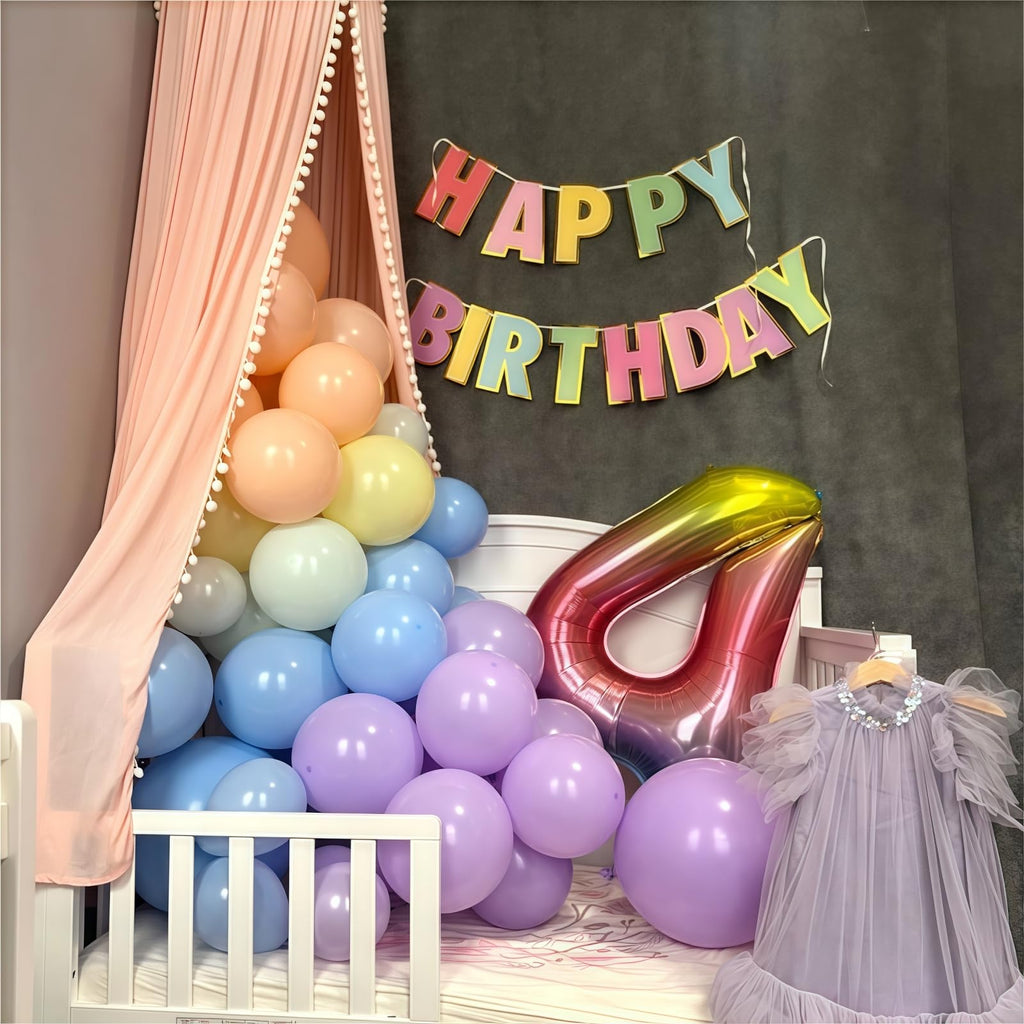 HILAVO Pastel Rainbow Balloons - 60Pcs 12in Multicolor Latex Balloons for Weddings, Parties & Baby Showers