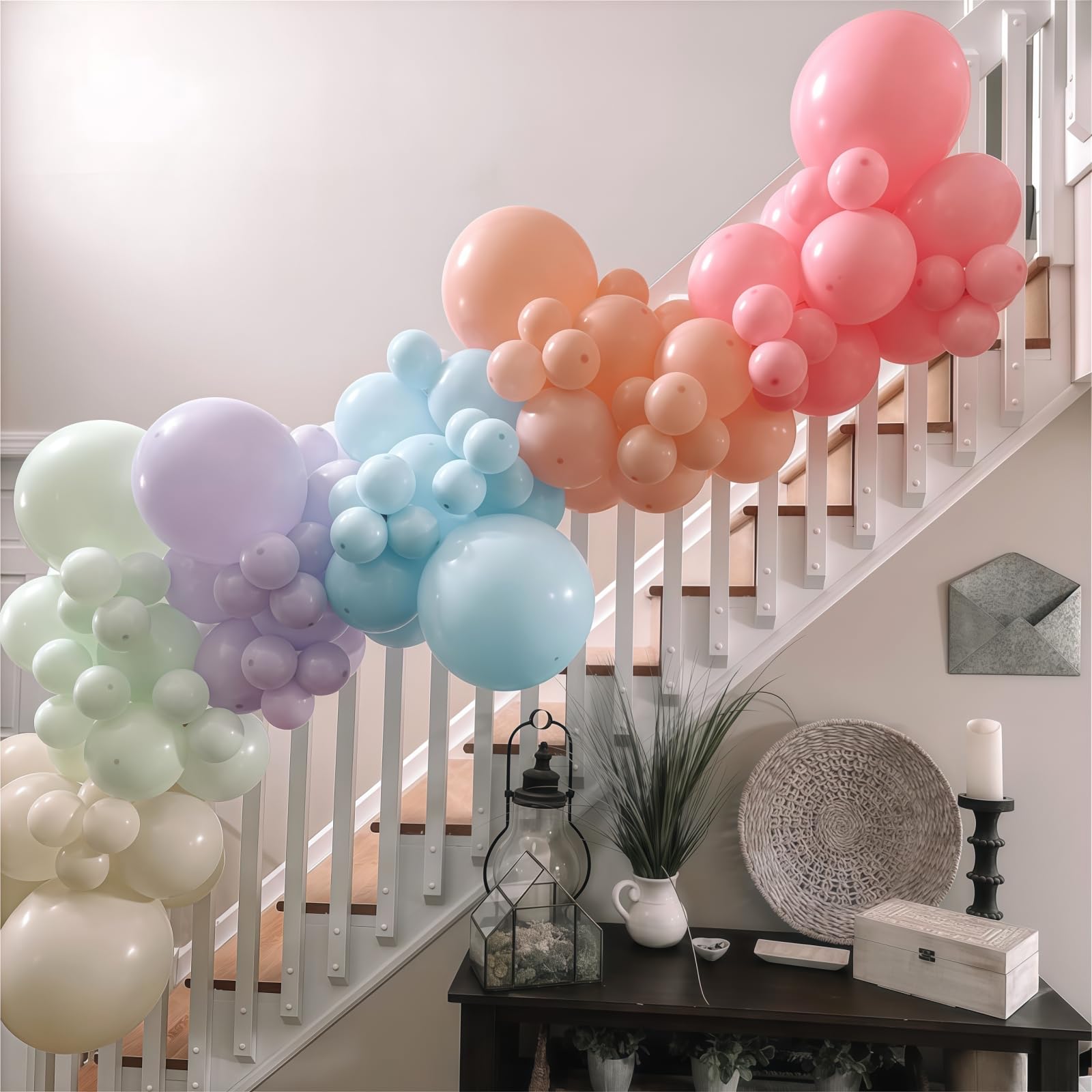 HILAVO Pastel Rainbow Balloons - 60Pcs 12in Multicolor Latex Balloons for Weddings, Parties & Baby Showers
