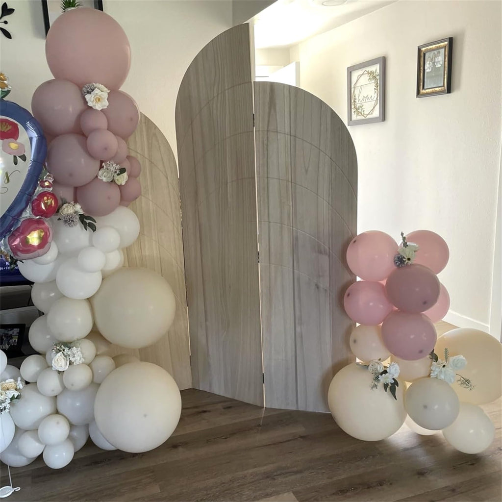 HILAVO Dusty Pink & Gold Balloons Set – 60pc Boho Latex Party Decor