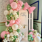 HILAVO Sage Green Pink Balloons 12in 389 Ivory & Gold Latex Party Decor