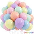HILAVO Pastel Rainbow Balloons - 60Pcs 12in Multicolor Latex Balloons for Weddings, Parties & Baby Showers
