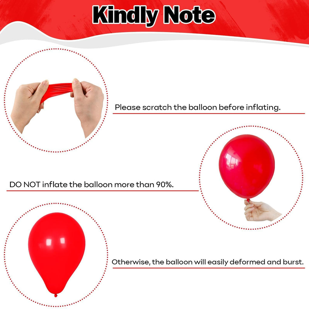 Hilavo Red Balloons Set – 35pcs, 12-inch, Metallic & Confetti for Weddings & Parties