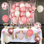 HILAVO Dusty Pink Balloon Set – 60Pcs 12 Inch Latex Balloons with Rose Gold Confetti