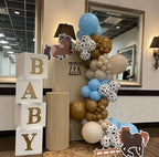 HILAVO Cow Print Balloons – 12 Inch Set in Light Blue, Brown, and Cow Sand for Western Party Decor